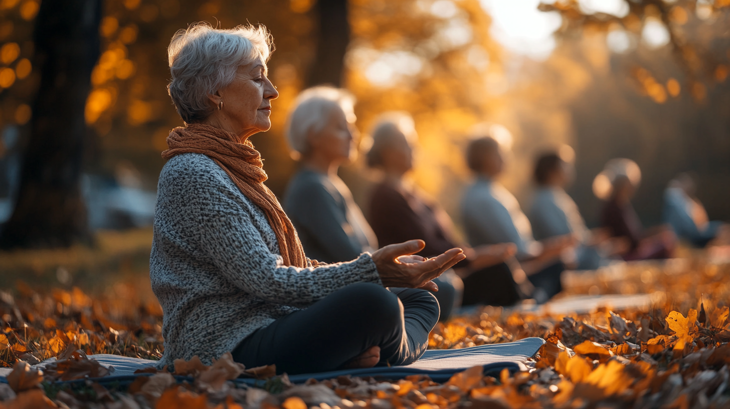Групове заняття йогою для старшого віку